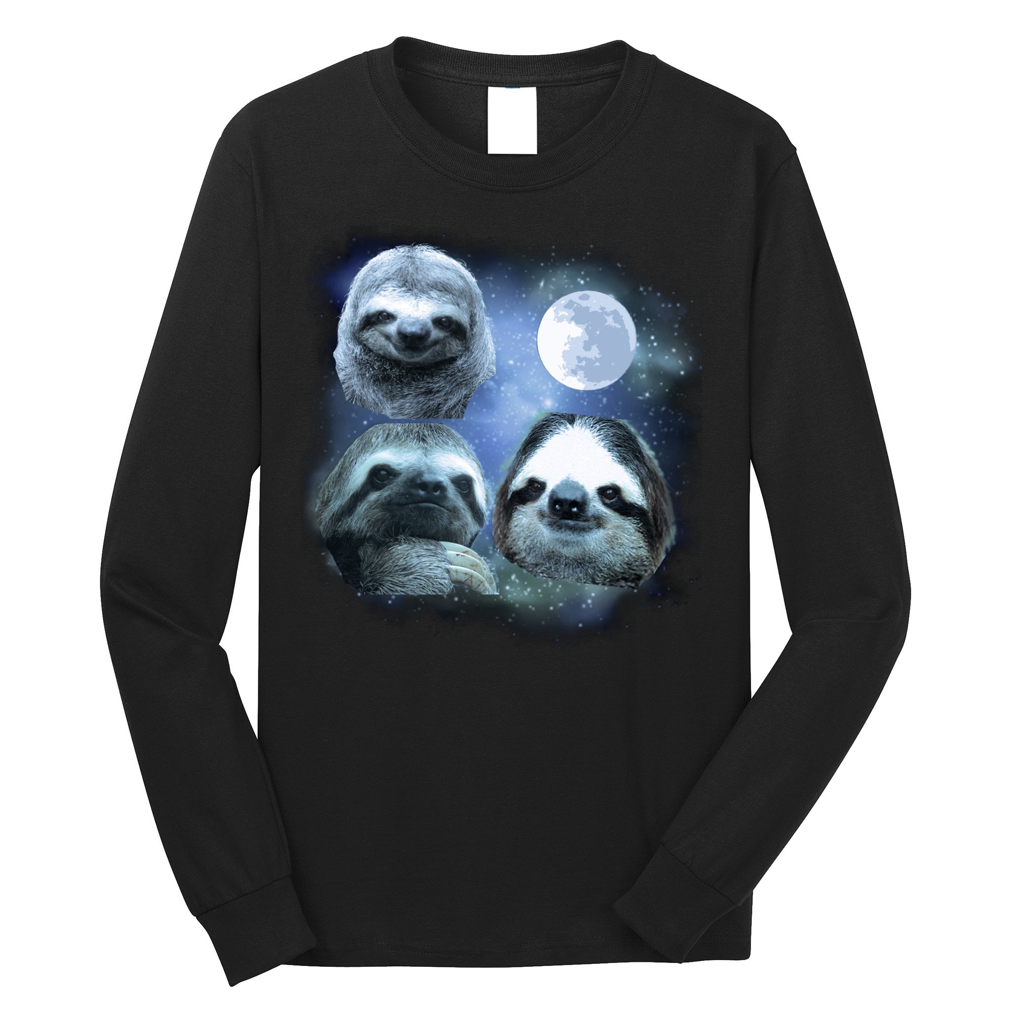 Three Sloths In Space Long Sleeve Shirt