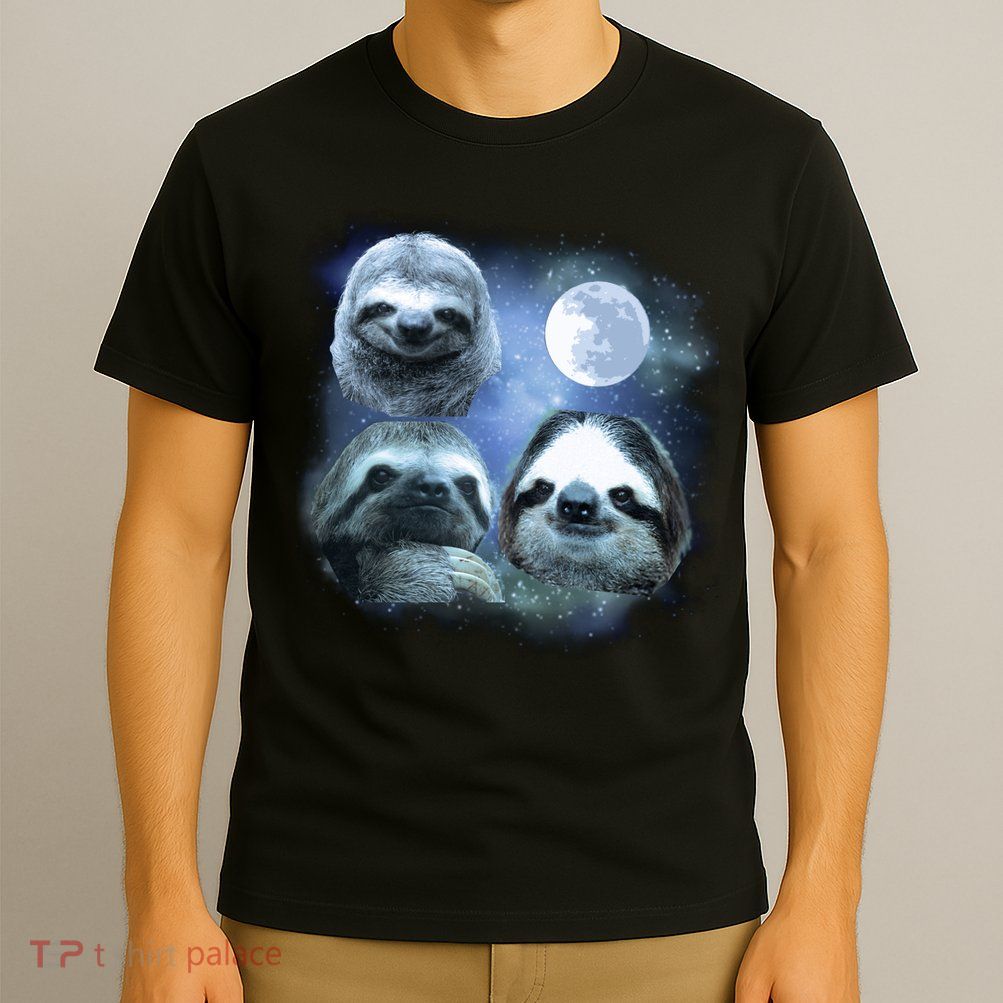 Three Sloths In Space T-Shirt