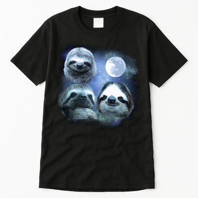 Three Sloths In Space Tall T-Shirt
