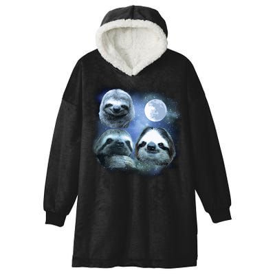 Three Sloths In Space Hooded Wearable Blanket