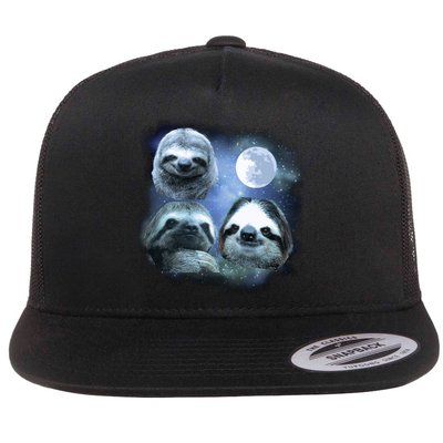 Three Sloths In Space Flatbill Hat