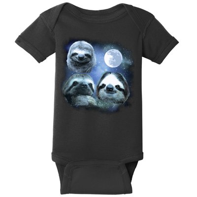 Three Sloths In Space Baby Bodysuit