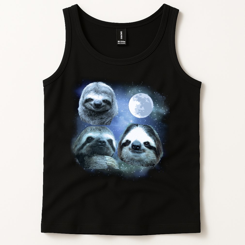 Three Sloths In Space Tank Top