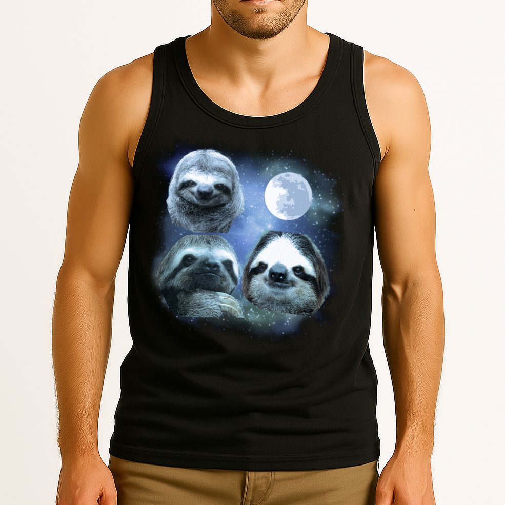Three Sloths In Space Tank Top