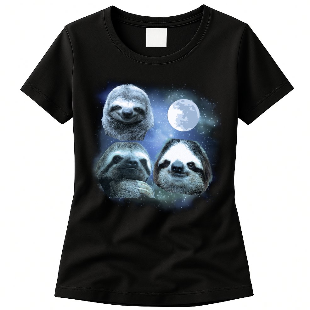 Three Sloths In Space Womens T-Shirt