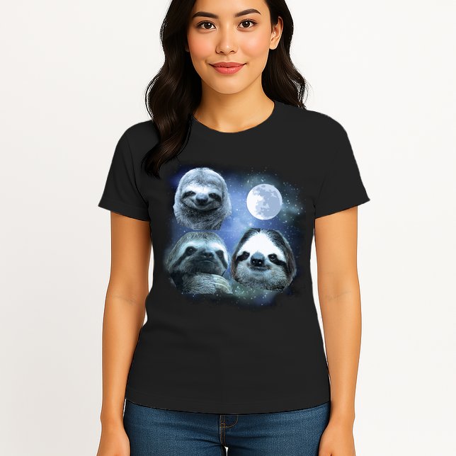 Three Sloths In Space Womens T-Shirt