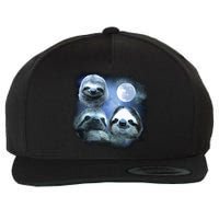 Three Sloths In Space Wool Snapback Cap