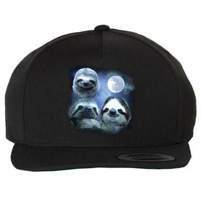 Three Sloths In Space Wool Snapback Cap