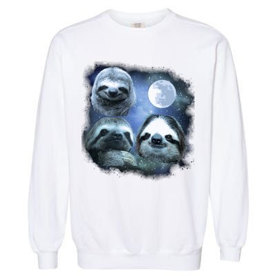 Three Sloths In Space Garment-Dyed Sweatshirt