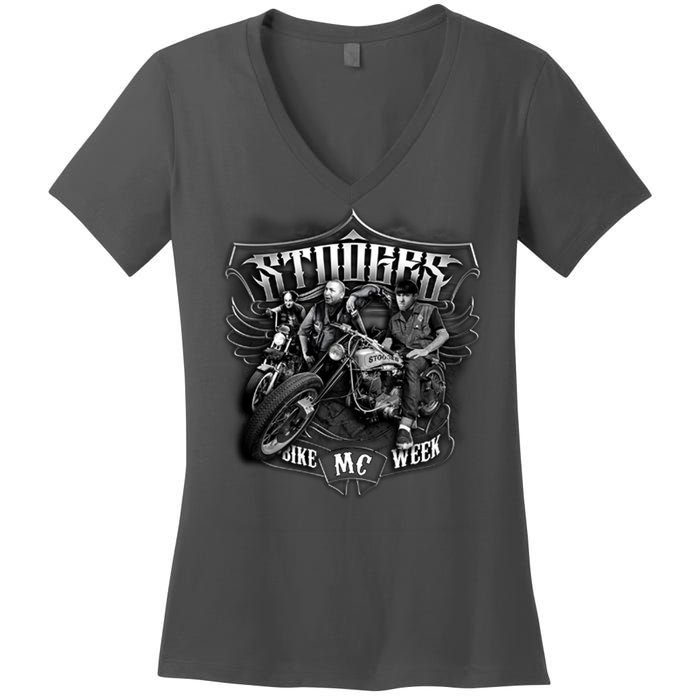 Three Stooges - Bike Week Women's V-Neck T-Shirt