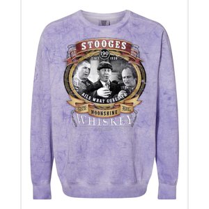 Three Stooges Moonshine Whiskey Colorblast Crewneck Sweatshirt