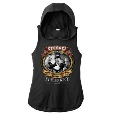 Three Stooges Moonshine Whiskey Ladies PosiCharge Tri-Blend Wicking Draft Hoodie Tank