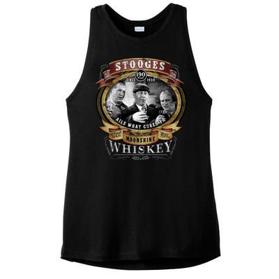 Three Stooges Moonshine Whiskey Ladies PosiCharge Tri-Blend Wicking Tank