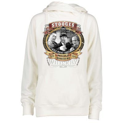 Three Stooges Moonshine Whiskey Womens Funnel Neck Pullover Hood