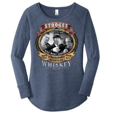 Three Stooges Moonshine Whiskey Women's Perfect Tri Tunic Long Sleeve Shirt