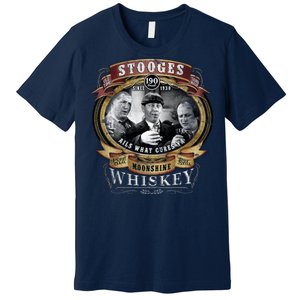 Three Stooges Moonshine Whiskey Premium T-Shirt