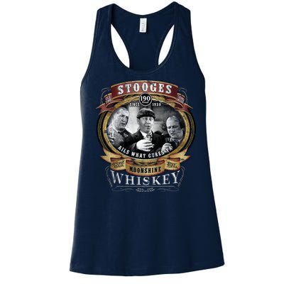 Three Stooges Moonshine Whiskey Women's Racerback Tank