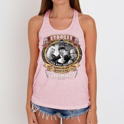 Three Stooges Moonshine Whiskey Women's Knotted Racerback Tank