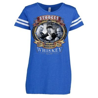 Three Stooges Moonshine Whiskey Enza Ladies Jersey Football T-Shirt