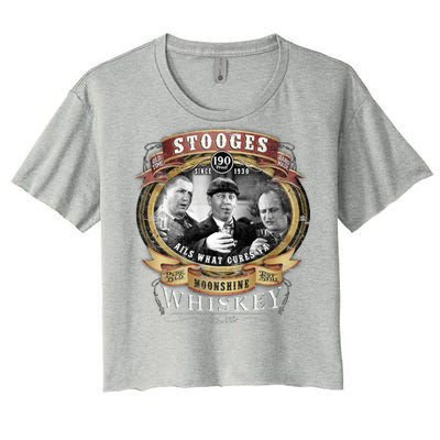 Three Stooges Moonshine Whiskey Women's Crop Top Tee