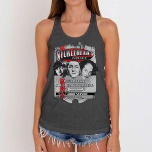 Three Stooges NYUKLEHEAD'S GARAGE  Women's Knotted Racerback Tank