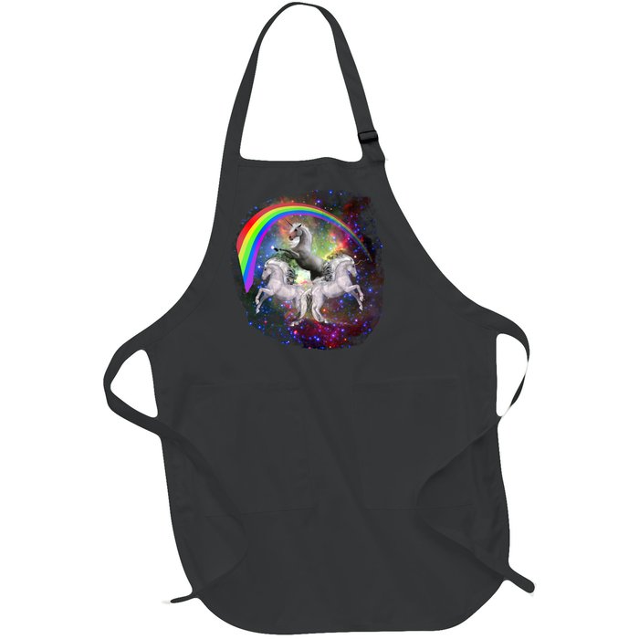 Three Unicorns Rainbow Full-Length Apron With Pockets