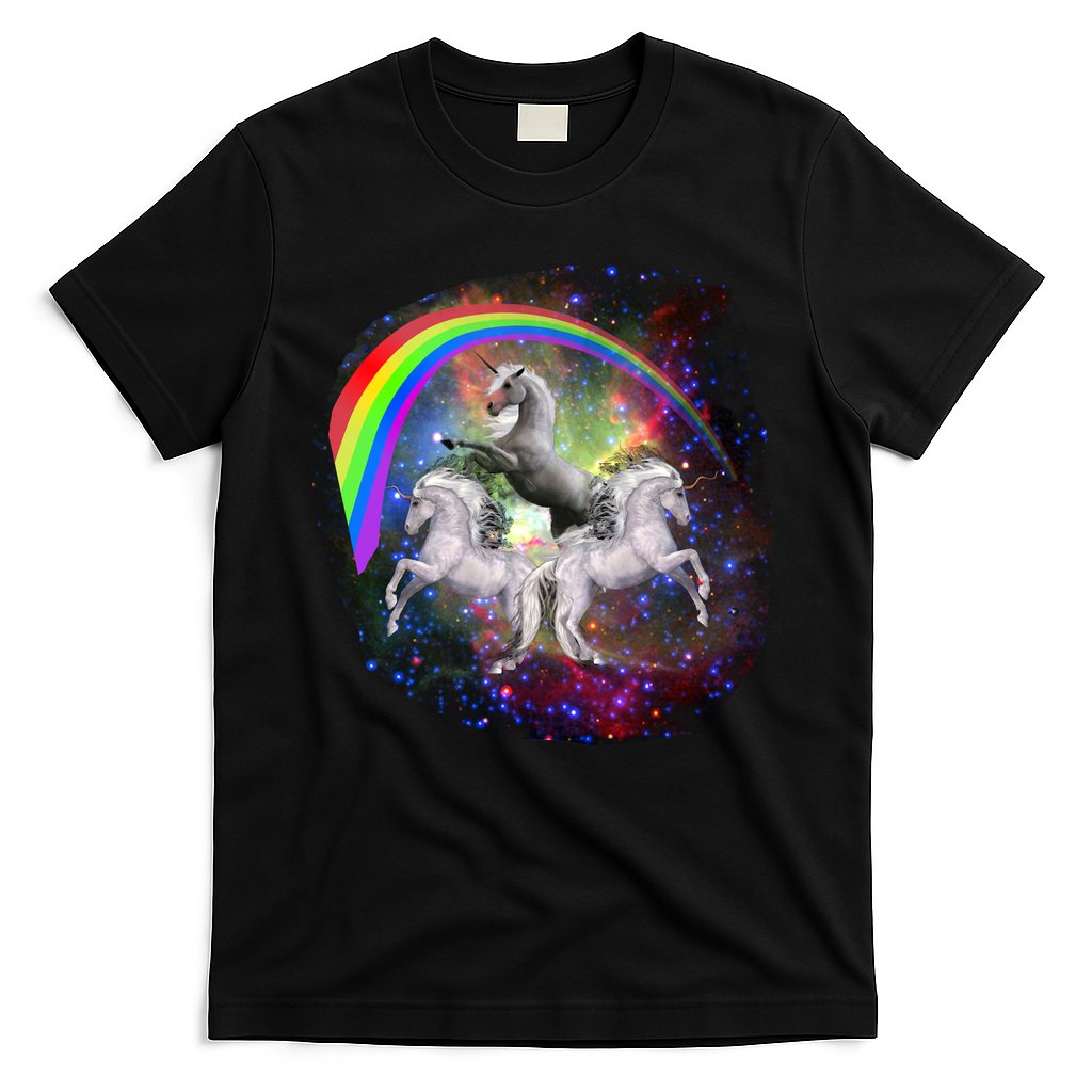 Three Unicorns Rainbow T-Shirt