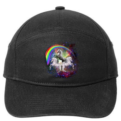 Three Unicorns Rainbow 7-Panel Snapback Hat