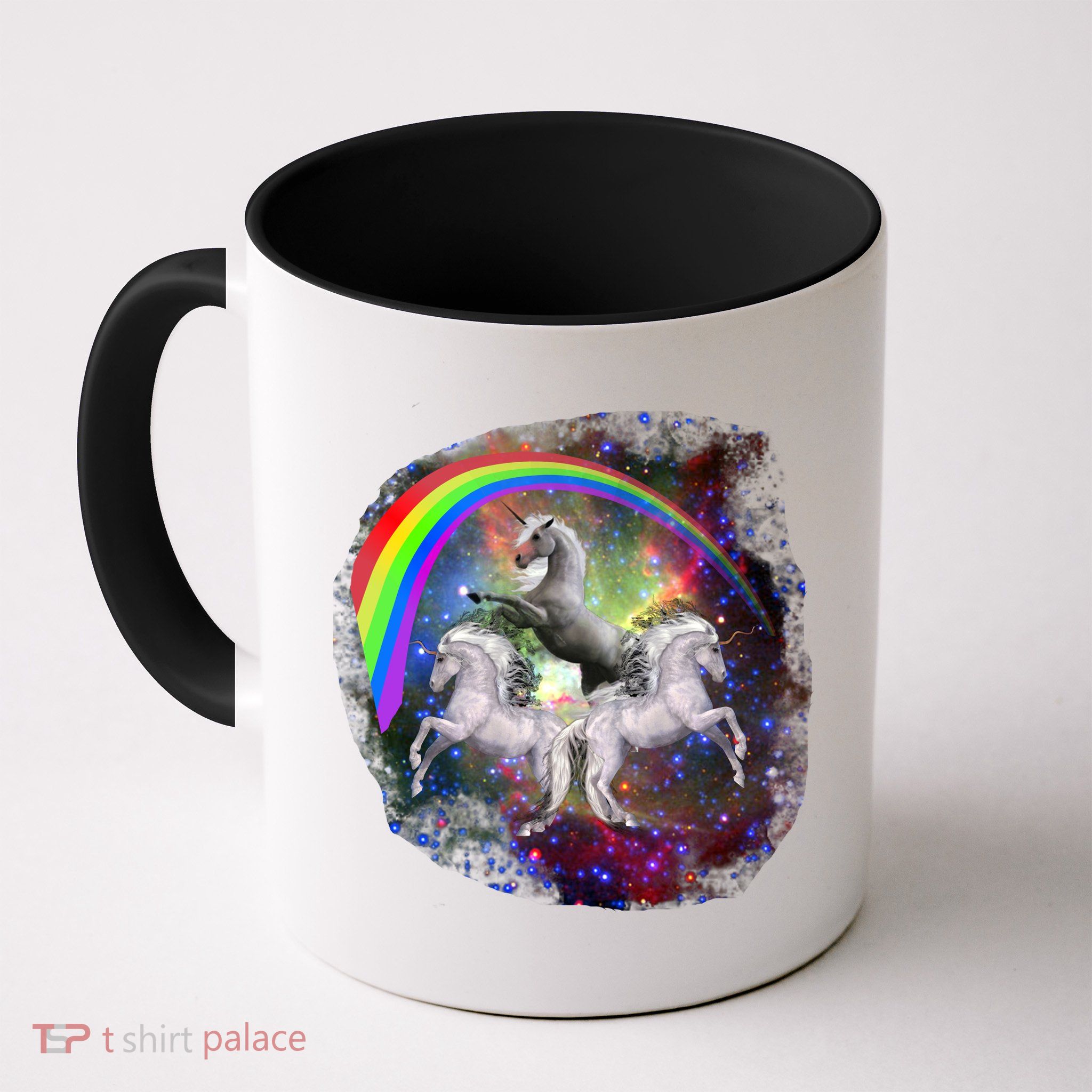 Three Unicorns Rainbow Mug