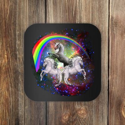 Three Unicorns Rainbow Coaster