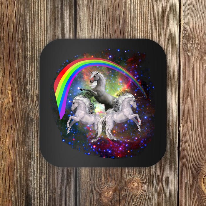 Three Unicorns Rainbow Coaster