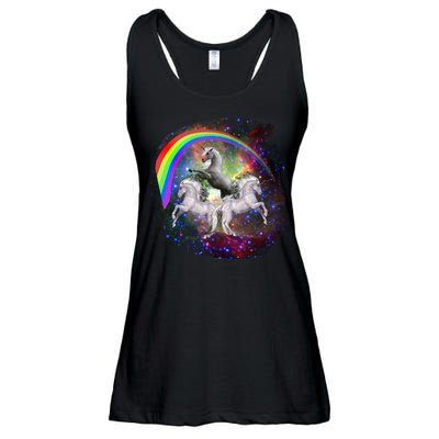 Three Unicorns Rainbow Ladies Essential Flowy Tank