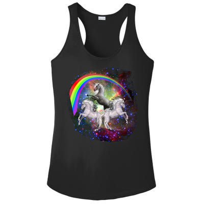 Three Unicorns Rainbow Ladies PosiCharge Competitor Racerback Tank