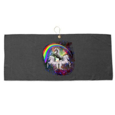 Three Unicorns Rainbow Large Microfiber Waffle Golf Towel