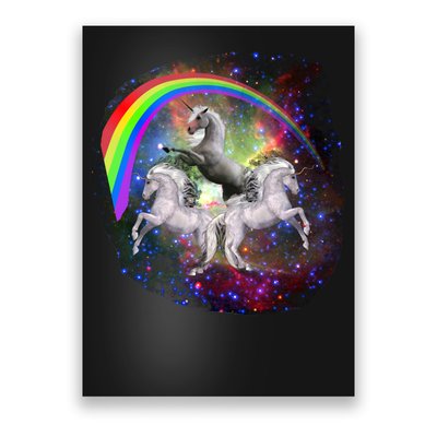 Three Unicorns Rainbow Poster