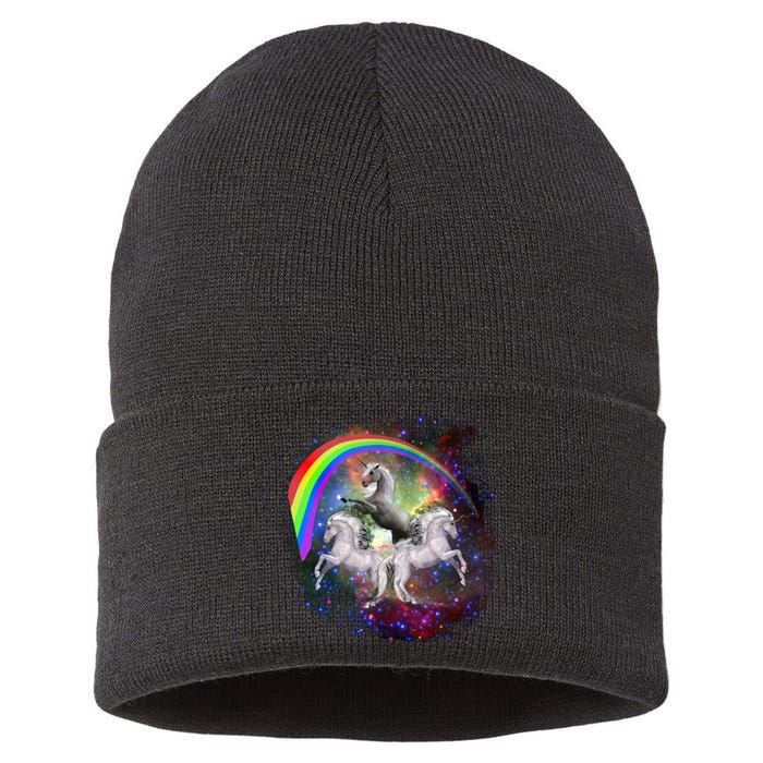 Three Unicorns Rainbow Sustainable Knit Beanie