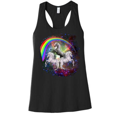 Three Unicorns Rainbow Women's Racerback Tank