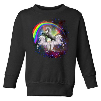 Three Unicorns Rainbow Toddler Sweatshirt