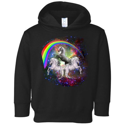 Three Unicorns Rainbow Toddler Hoodie