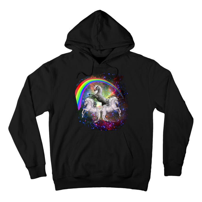 Three Unicorns Rainbow Tall Hoodie