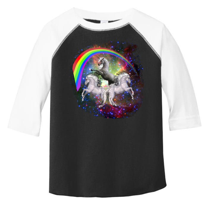 Three Unicorns Rainbow Toddler Fine Jersey T-Shirt