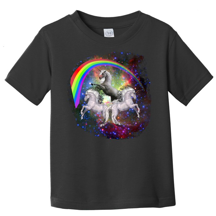 Three Unicorns Rainbow Toddler T-Shirt