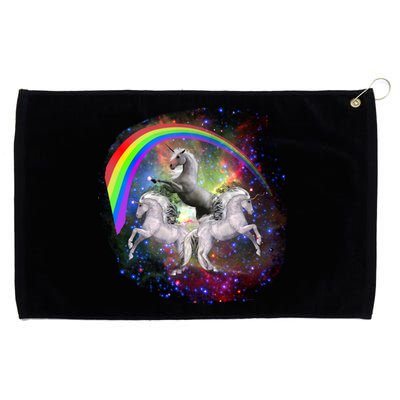 Three Unicorns Rainbow Grommeted Golf Towel