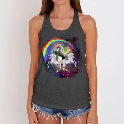 Three Unicorns Rainbow Women's Knotted Racerback Tank