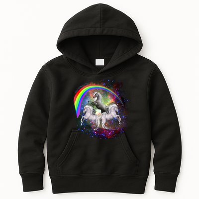 Three Unicorns Rainbow Kids Hoodie