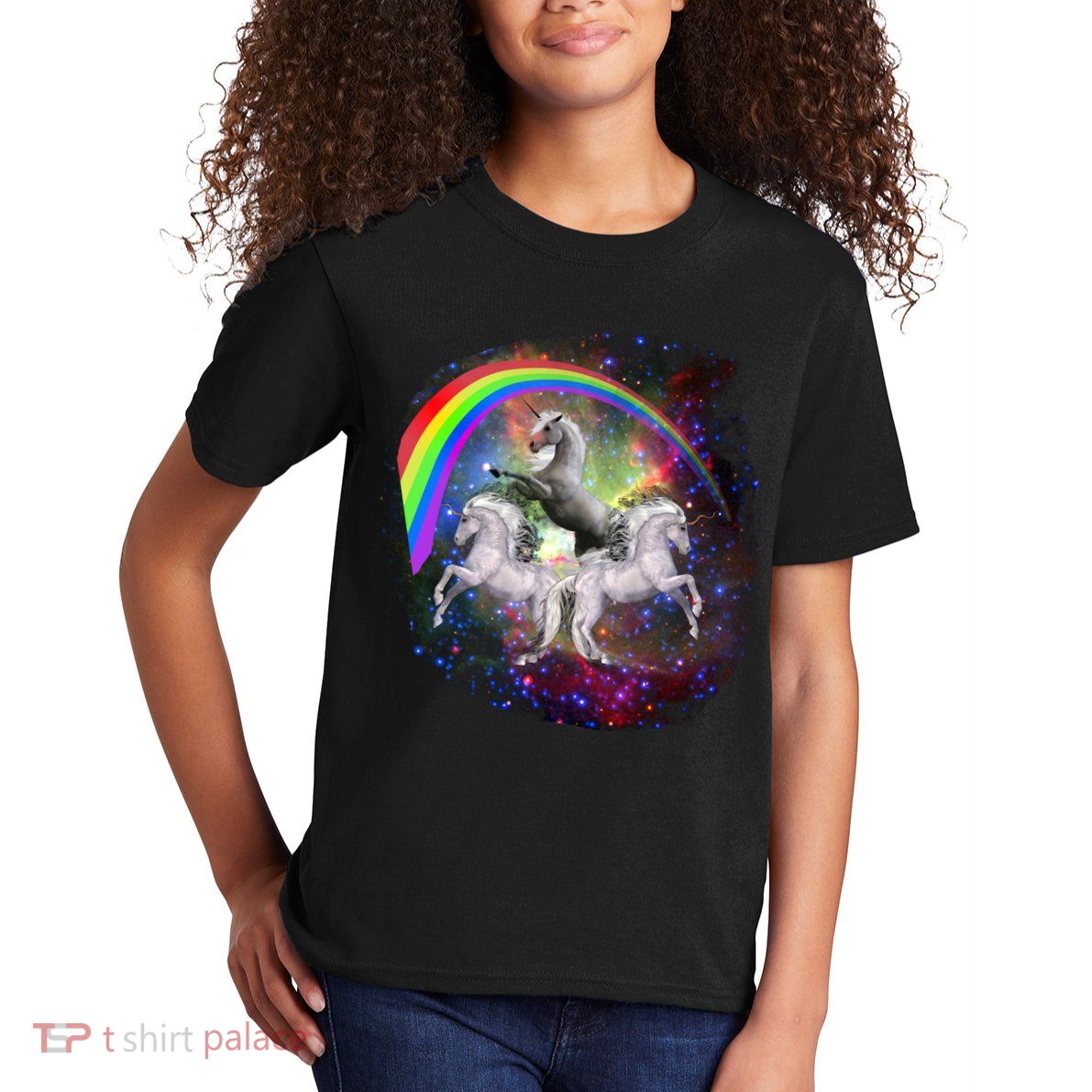 Three Unicorns Rainbow Kids T-Shirt