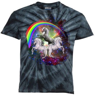 Three Unicorns Rainbow Kids Tie-Dye T-Shirt