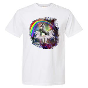 Three Unicorns Rainbow Garment-Dyed Heavyweight T-Shirt