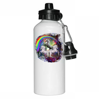 Three Unicorns Rainbow Aluminum Water Bottle