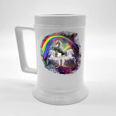 Three Unicorns Rainbow Beer Stein